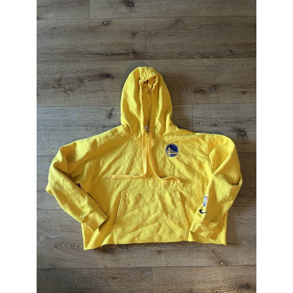 NBA Golden State Warriors Nike Womens Yellow Essential Pullover Cropped Small
